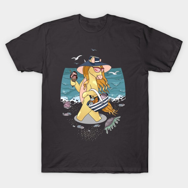 Horse on the beach T-Shirt by YuliiaLestes